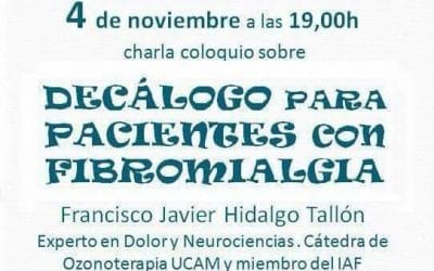 Este próximo viernes se celebrará una charla coloquio sobre la enfermedad de la Fibromialgia