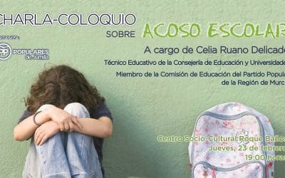 “Este próximo Jueves el Centro Socio-cultural Roque Baños acoge una charla coloquio sobre el Acoso Escolar”.