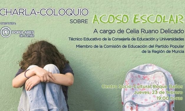 “Este próximo Jueves el Centro Socio-cultural Roque Baños acoge una charla coloquio sobre el Acoso Escolar”.