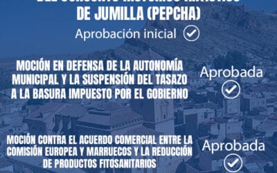 El Equipo de Gobierno del Partido Popular saca adelante sus propuestas y desbloquea el primer PEPCHA de Jumilla